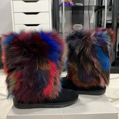 Good Condition Rich Fur Boots Ugg Style Brend Azalea Wang Not Ugg Ugg Style, Boots Ugg, Azalea Wang, Ugg Black, Future Outfit, Fur Boots, Real Fur, Womens Uggs, Ugg Shoes