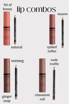 #lipcombos #lipstick #nude #NYX Good Nyx Lip Combos, Nyx Natural Lip Liner Combo, Lip Combos Natural, Nyx Lip Liner Combo, Lip Combo Products, Best Lip Combos For Fair Skin, Lip Gloss And Lip Liner Combo, Easy Lip Combo, Best Nyx Lip Combos