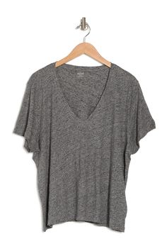 Pair this classic short sleeve V-neck tee with your favorite shorts or jeans for everyday style.Fit: this style fits true to size. V-neck. Short sleeves. Slips on over head. Solid color. Slub knit construction. Approx. 24" length (size M). Approx. 25.5" length (plus size XXL). Imported Curator Style, Everyday Style, V Neck Tee, Capsule Wardrobe, Everyday Fashion, Nordstrom Rack, Madewell, V Neck T Shirt, Short Sleeves