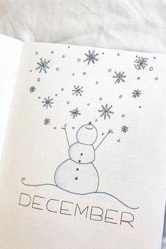 Page de garde Bullet journal - décembre & bonhomme de neige Bullet Journal Collections, December Journal, Bullet Journal Page, January Bullet Journal, Bullet Journal 2020, Bullet Journal Set Up, Bullet Journal 2019