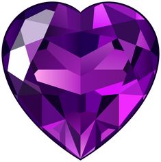 Heart Clipart, Ruby Heart, Heart Illustration, Ruby Stone, Purple Heart