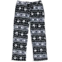 100% Officially Licensed Product. The Nightmare Before Christmas is Tim Burton's masterpiece fantasy film.  It is the story of Jack Skellington, a being from Halloween Town. When he learns about Christmas, he decides he wants to celebrate that holiday too. These black Minky fleece pajama lounge pants feature an all-over Jack Skellington Fairisle holiday design.  These are fun and unique sleep pants, perfect for Tim Burton fans. Made of 100% Polyester with an elastic drawstring waistband and have Jack Skellington Christmas Pajamas, The Nightmare Before Christmas Pajamas, Nightmare Before Christmas Pants, Nightmare Before Christmas Pjs, Halloween Pajama Pants, Plush Pajama Pants, Christmas Pajama Pants, Pajama Lounge, Fleece Pajama Pants