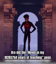 an animated image of a man standing in front of a doorway with the caption, bro did the never in my