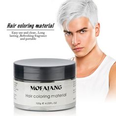 Color Beard, Natural White Hair, Hair Gel For Men, Wash Out Hair Color, Grey Hair Color Silver, Make Hair Thicker, Beard Men, Temporary Hair Dye