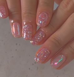 Birthday Nail Designs, Sparkly Nails, Glitter Nail, New Year's Nails, Chic Nails, Gel Manicure, Cute Acrylic Nails