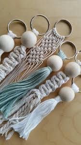 an image of macrame keyrings on a table