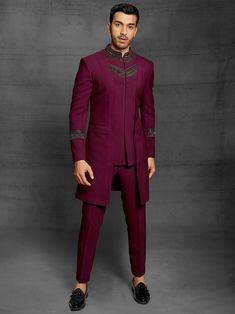 Groom Dress For Wedding, Indowestern Outfits For Men, Unique Mens Wedding Suits, Indo Western Outfits For Men, Indo Western Dress For Men, Men Wedding Dress, Wedding Dress Groom, Indian Wedding Clothes For Men, Sherwani For Men Wedding