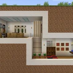 Underground Minecraft House, House Ideas For Minecraft, Modern House Ideas, Ideas For Minecraft, Underground House, Minecraft Houses Survival, Minecraft Redstone