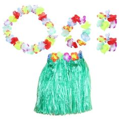 a green skirt with flowers on it and the word oo spelled out in small letters