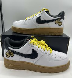 New with damaged boxes Will ship next day Nike Custom Yellow Sneakers With Rubber Sole, Yellow Nike Air Force 1 With Branded Insole, Yellow Nike Air Force, Yellow Nike Air Force 1 Lace-up For Streetwear, Yellow Nike Air Force 1 Sneakers For Streetwear, Bugaboo Donkey, Futuristic Shoes, Air Force Ones, Air Force 1