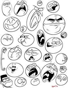 an image of cartoon faces with different expressions