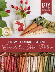 how to make fabric carrots and a new pillow from diy video tutorial