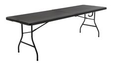 a black folding table on a white background