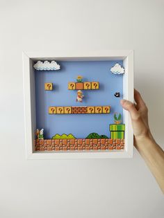 Mario Diorama, Super Mario Room, Paper Art Tutorial, Mario Room, Art For Wall Decor, Small Game Rooms, Model Diorama, Art For Wall, Super Mario 3d