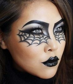 Spinnen-MakeUp für Fasching oder Halloween. Fete Emo, Halloween Nails Diy