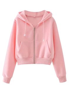 Birthday Things, Pink Zip Up Hoodie, Trendy Jackets, Crop Top Outfits, Cropped Tops, Cute Jackets, Pink Jacket, Workout Sweatshirt, Clueless