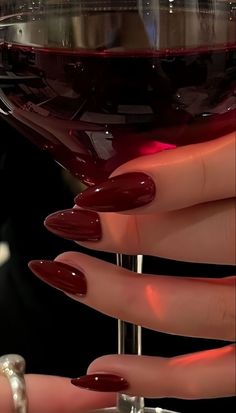 Dark Red Nail Polish, Dark Red Nails, Wine Nails, Cherry Nails, Red Nail Polish, Fall Nail Designs, Nail Trends, Trendy Nails, Winter Nails