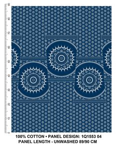 a blue and white pattern with circles on it