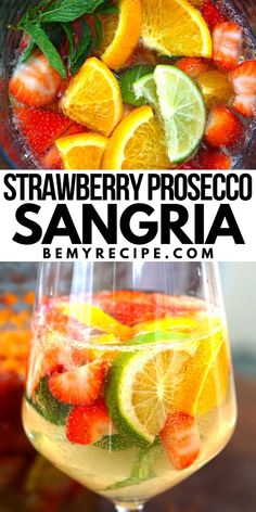 Sangria With Prosecco, Prosecco Sangria, Summer Sangria Recipes, Girls Night Drinks, Prosecco Drinks, Sangria Drink, Sparkling Sangria, Strawberry Sangria, Mint Sugar