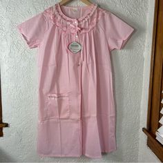 *Deadstock* Gaymode Button Down Short Sleeve Nightgown Nwt Size L Gaymode By Penny’s Penn - Prest Sleepwear Nightgown Lightweight Button Down Short Sleeve Two Open Front Pockets Ribbon & Lace Trim Collar Never Worn Deadstock Vintage Bin#H Brand New With Tags!!! Summer Nightgown With Buttons For Loungewear, Summer Loungewear Nightgown With Buttons, Summer Nightgown With Buttons, Summer Bedtime Nightgown With Buttons, Spring Buttoned Nightgown For Bedtime, Spring Buttoned Nightgown, Vintage Sleepwear For Hospital Use, Vintage Nightgown For Sleepovers, Soma Intimates