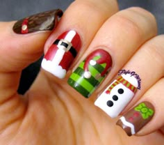 Holiday Mix Fun Nail Art Designs, Nail Art Fun, Nail Art Designs Easy, Christmas Nail Polish, Fun Nail Art, Holiday Nail Designs