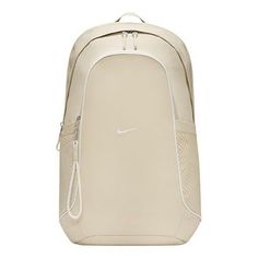 Nike Sportswear Essentials Series Large Capacity Durable Laptop Bag Creamy White Backpack Creamwhite DJ9789-206 (Unisex) Sporty White School Bag, White Sporty School Bag, Sporty Large Capacity Backpack For Sports, White Large Capacity Backpack For Outdoor, Modern Nylon Sports Backpack, Nike Practical Backpack For Outdoor Activities, Nike Functional Backpack For Outdoor Activities, Practical Nike Backpack For Outdoor Activities, Sporty Large Capacity Nylon Backpack