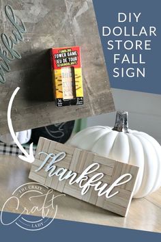 diy dollar store fall sign made from wood planks