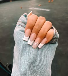 Sweater Nails, French Tip Acrylic Nails, Nails Christmas