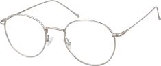 These round metal glasses have larger lenses that work well for sunglasses or glasses. The eyeglasses is fitted with adjustable nose pads for added comfort. It is available in the following colors: silver pink gold or brown. | Zenni Women's Round Prescription Eyeglasses Silver Stainless Steel Silver Rimmed Glasses, Zb1 Concert, Silver Frame Glasses, Pink Round Glasses, Wire Rimmed Glasses, Round Metal Glasses, Silver Eyeglasses, Glasses Frames Trendy, Cheap Glasses