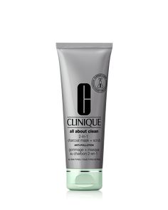 Five-minute detoxifying face mask + face scrub helps remove pollution and excess oil, plus refines skin's texture. Allergy tested. 100% fragrance free. Clinique Face Mask, Clinique All About Clean, Detoxifying Face Mask, Exfoliating Face Scrub, Charcoal Powder, Skin Care Masks, Skin Clear, Charcoal Mask, All About