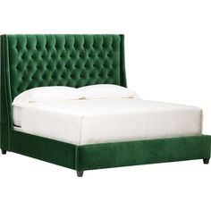 Amelia Tall Bed, Vance Emerald - Modern Furniture - Beds - High Fashion Home Bedroom Ideas Green, Tall Bed, Luxury Duvet Covers, Green Furniture, High Quality Bedding, Bedroom Green, Blue Bedding, High Fashion Home, Furniture Upholstery