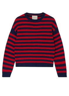 Jumper 1234 cashmere jumper. Navy and red stripe cashmere and wool Guernsey. Details: Oversized Fit Crew Neckline Long sleeve 30% Cashmere, 70% Wool Hand wash separately with non-bio detergent. Reshape and dry flat. Cool iron if necessary or dry clean. Guernsey Sweater, Striped Sweater Outfit, Navy Jumper, Cashmere Jumper, Crew Neck Jumper, Red Stripe, Shop Womens, Jumpers For Women, Oversized Fits