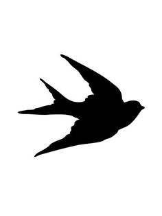 a black and white silhouette of a bird flying