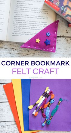 the corner bookmark is made out of felt and scissors