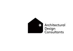 the logo for architectural design consuitants, which is designed to look like a house