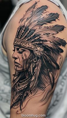 115+ Warrior Tattoo Collection Indian Headpiece Tattoo, Indian Headdress Tattoo Thigh, Female Indian Warrior Tattoo, Native Warrior Woman Tattoo, Native Headdress Tattoo, Fierce Tattoos For Women Strength, Apache Tattoo Design, Aztec Warrior Tattoo For Women, Warrior Tattoos For Women Strength