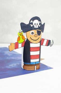 a paper toy with a pirate on it