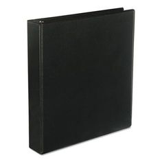 a black binder on a white background