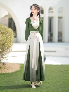 ❤Lolita elegant chic china top + camisole + long skirt + ribbon❤︎ Chinese Long Dress, Chinese Fancy Dress, 파티 드레스, Tea Party Dress, Hanfu Dress, Anime Dress, Modest Fashion Outfits, Elegant Chic, Lolita Dress