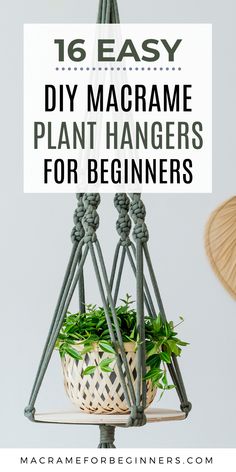 16 Easy DIY Macrame Plant Hangers for Beginners Easiest Macrame, Beginners Macrame, Easy Diy Macrame, Macrame Hangers