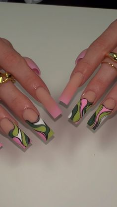 Chaunlegend Nails, Cornfield Chase, Tapered Square Nails, Drip Nails, Cute Acrylic Nail Designs, Long Square Acrylic Nails