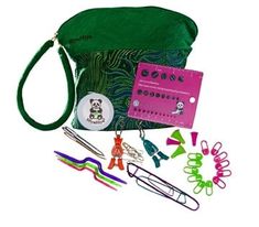 HiyaHiya Project Bag Gift Set-Accessory Tool Set- Double Pointed Knitting Needles, Needle Gauge, Cable Needle, Safety Pins, Circular Knitting Needles, Project Bag, Circular Knitting, Beautiful Knitting, Sock Yarn