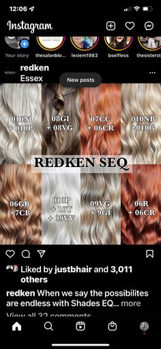 Redken Shades Eq Color Chart, Shades Eq Color Chart, Redken Formulas, Hair Stylist Tips, Hair Formulas, Redken Hair Color, Stylist Tips, Color Formulas, Redken Hair Products