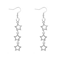 PRICES MAY VARY. Star Drangle Earrings:Vintage star dangling earrings fine work manship,excellent production,keep color.Is elegant and retro.Fashion design let you stand out in crowd. Hollow Star Drop Earrings:Star drop earringsare made of superior alloy,sturdy and durable,nice plating makes them bright and not easy to fade. Design:Silver peal drop earrings Perfect Gifts:Silver drop star earrings can be matched with your any clothing.It's an ideal gift for women and girls.It also perfect for any Gold Dangle Drop Earrings, Aesthetic Star Earrings, Star Items Aesthetic, Gold Star Earrings Dangle, Dangly Star Earrings, Outfit Core, Emo Earrings, Star Earrings Silver, Space Earrings