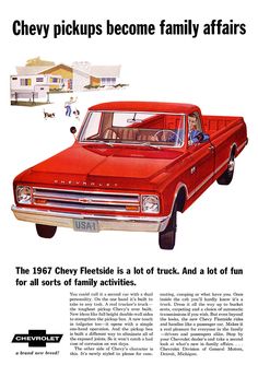 an advertisement for the chevrolet pickup truck