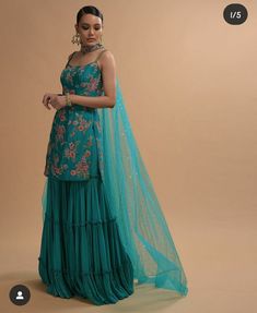 Modern Lengha, Sharara Designs, India Trip, Mehendi Outfits, Diwali Outfits, Indian Outfits Lehenga, Kalki Fashion, Dresses Traditional, Traditional Indian Dress