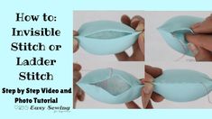 how to invisible stitch or ladder stitch in a bowl with step by step video and photo instructions