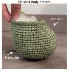 a crocheted basket with instructions to make it