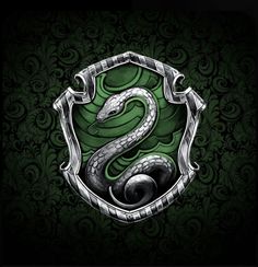 a green and black snake emblem on a dark background