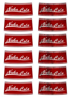 six red and white towels with the words made in coca cola written on each one